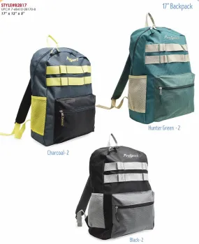 17" Multi Color Design Wholesale Backpacks in Assorted Colors - Bulk Case of 24 Bookbags