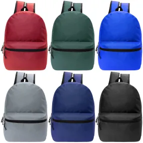 18.5" Kids Basic Wholesale Backpack in 6 Colors - Bulk Case of 24