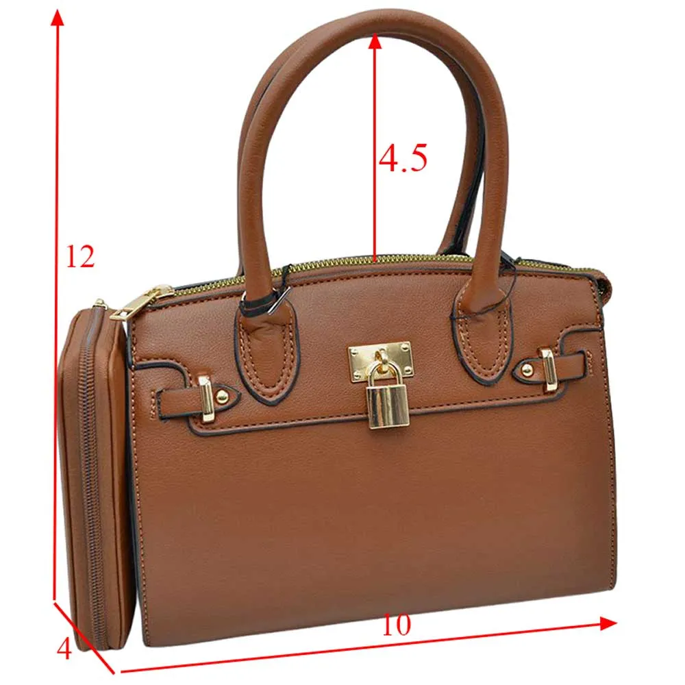 2 In 1 Top Handle Satchel Totes Handbag with Wallet