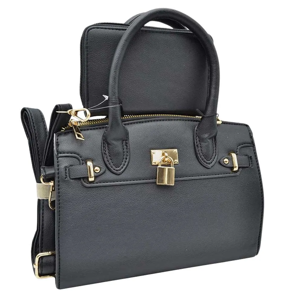 2 In 1 Top Handle Satchel Totes Handbag with Wallet