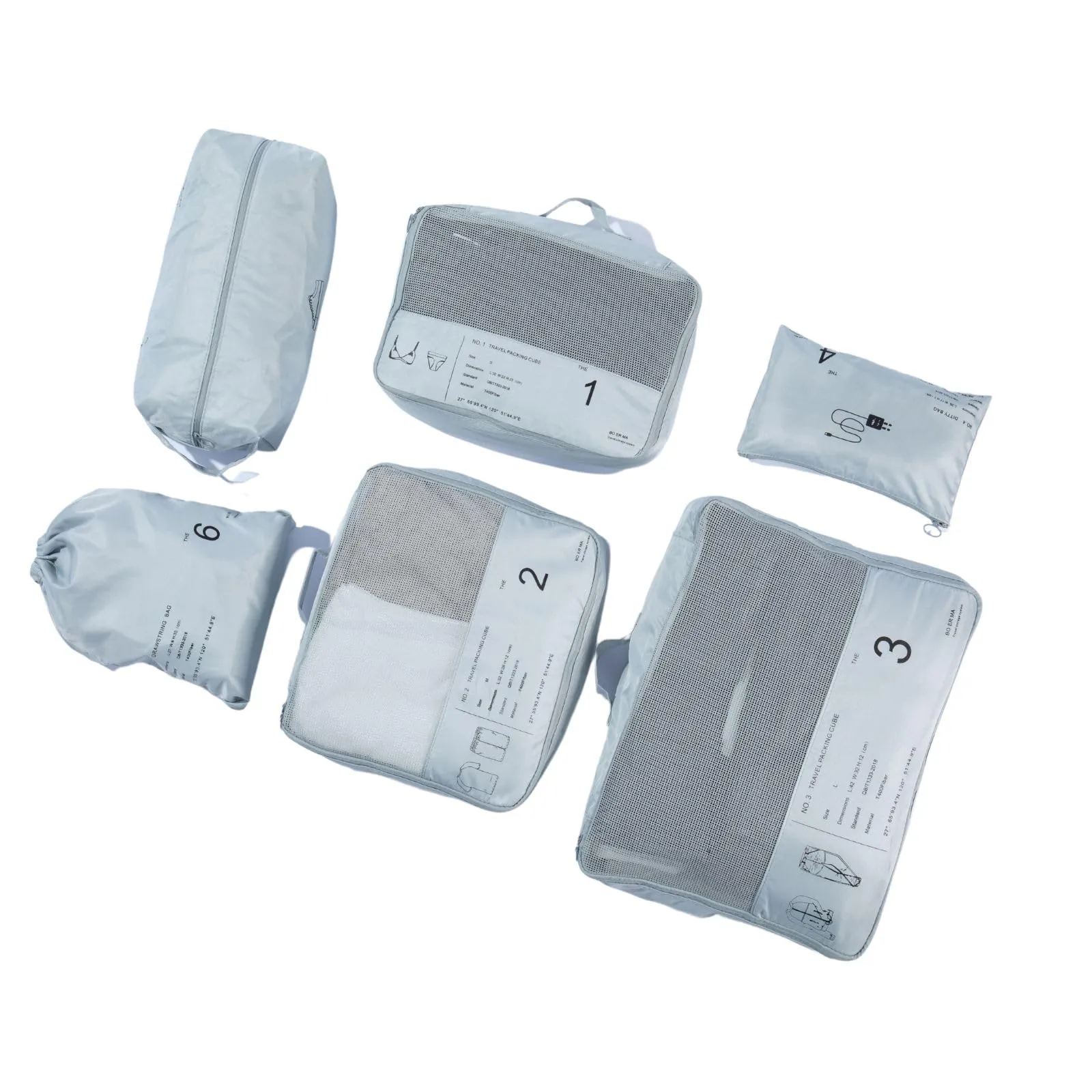 6-Piece Travel Packing Cube Organizers Set for Suitcases and Luggage