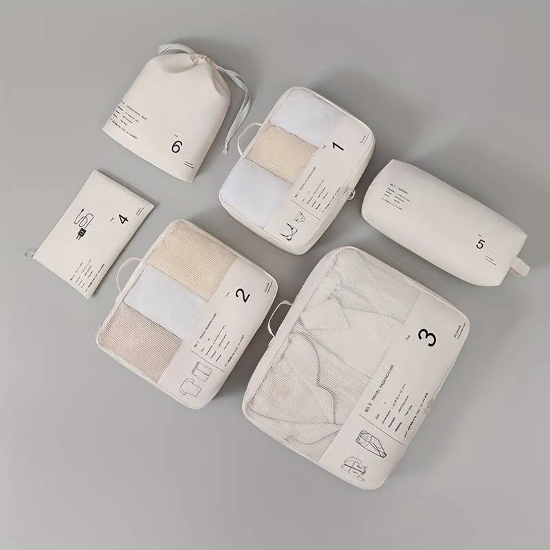 6-Piece Travel Packing Cube Organizers Set for Suitcases and Luggage