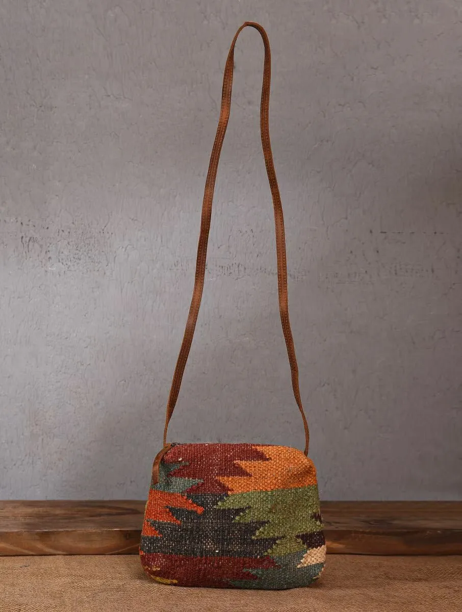 ALPHA - KILIM and LEATHER  SLING BAG