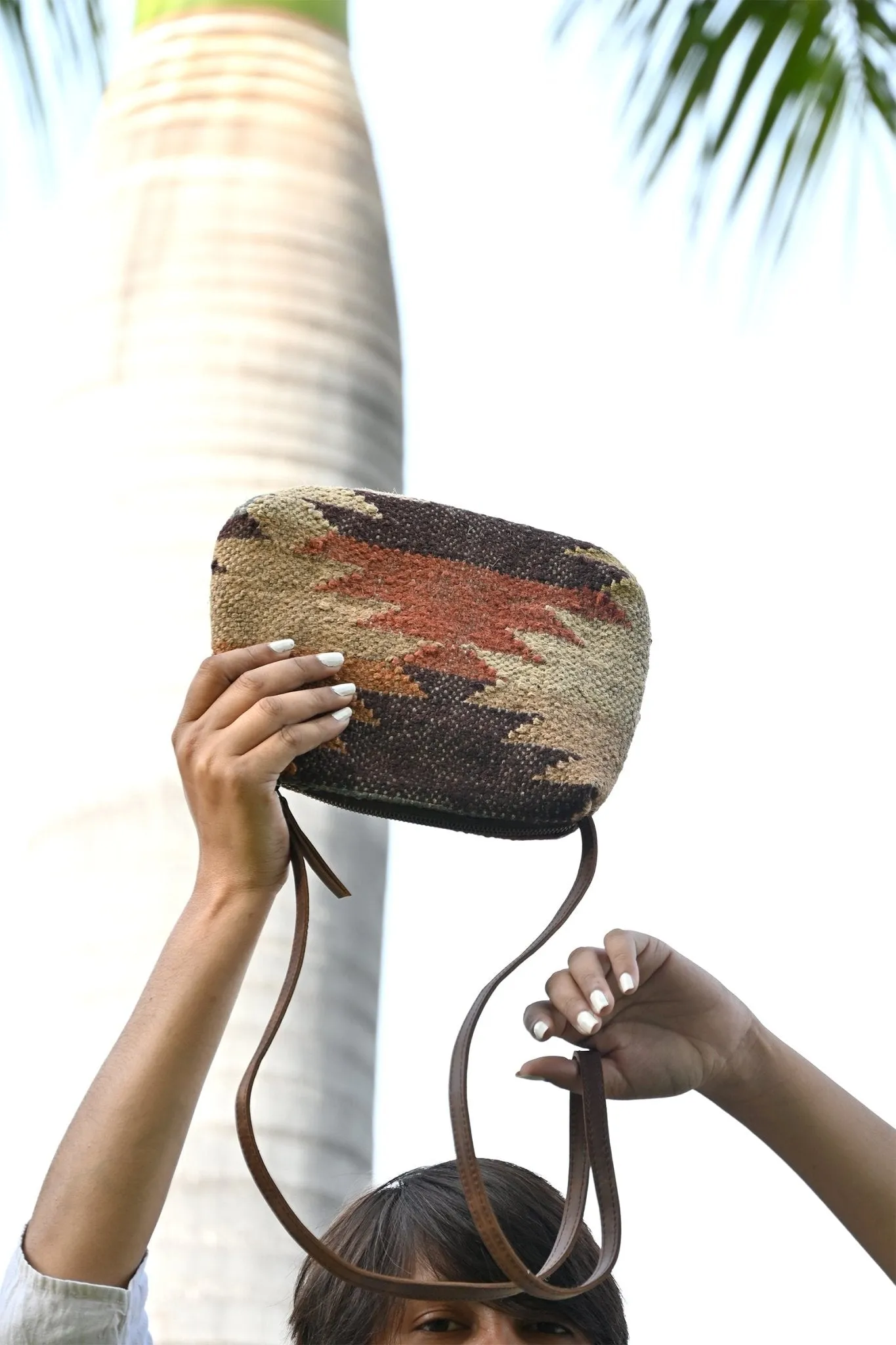 ALPHA - KILIM and LEATHER  SLING BAG