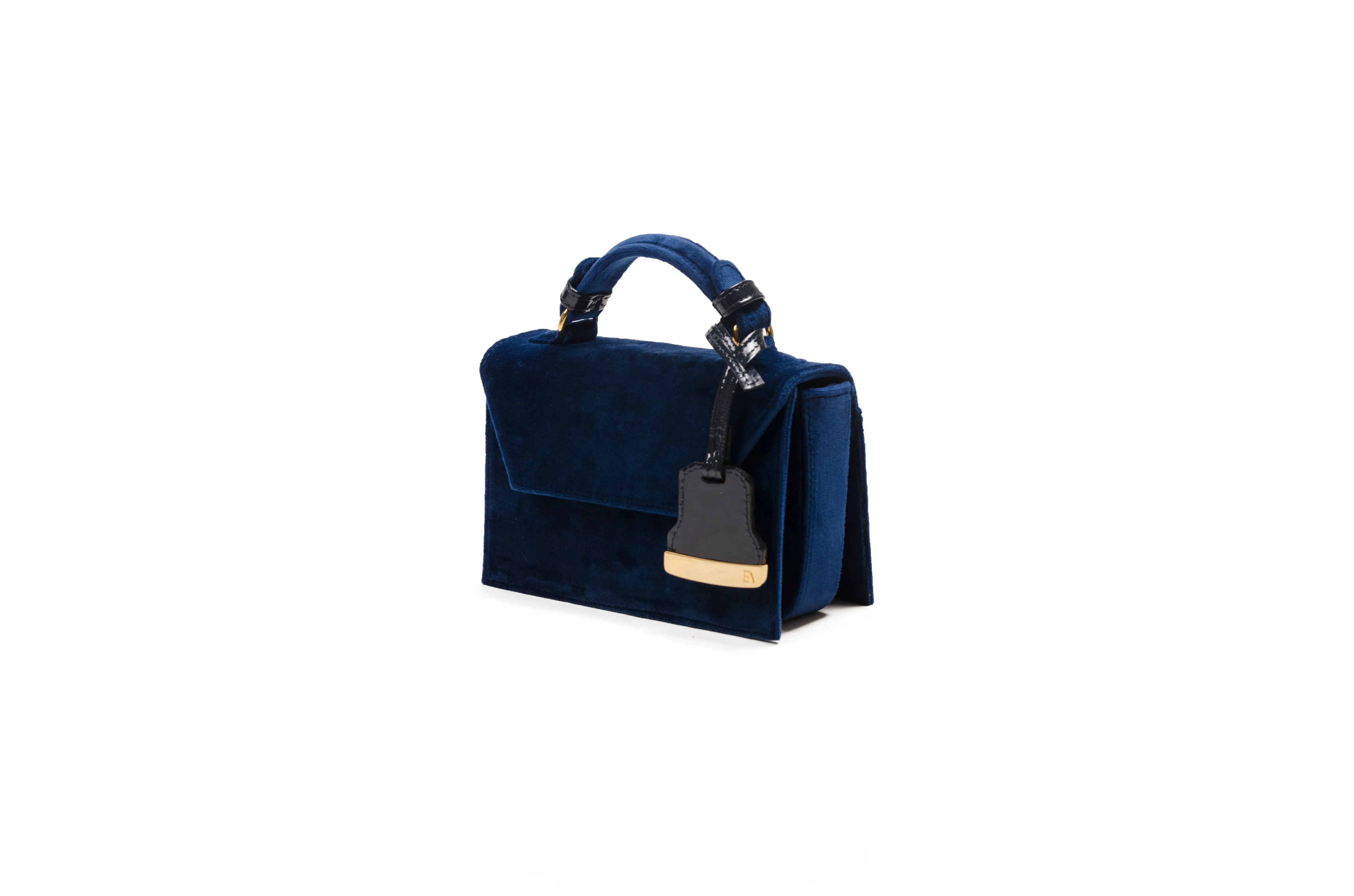 Blue Sapphire Velvet Cynthia Top Handle