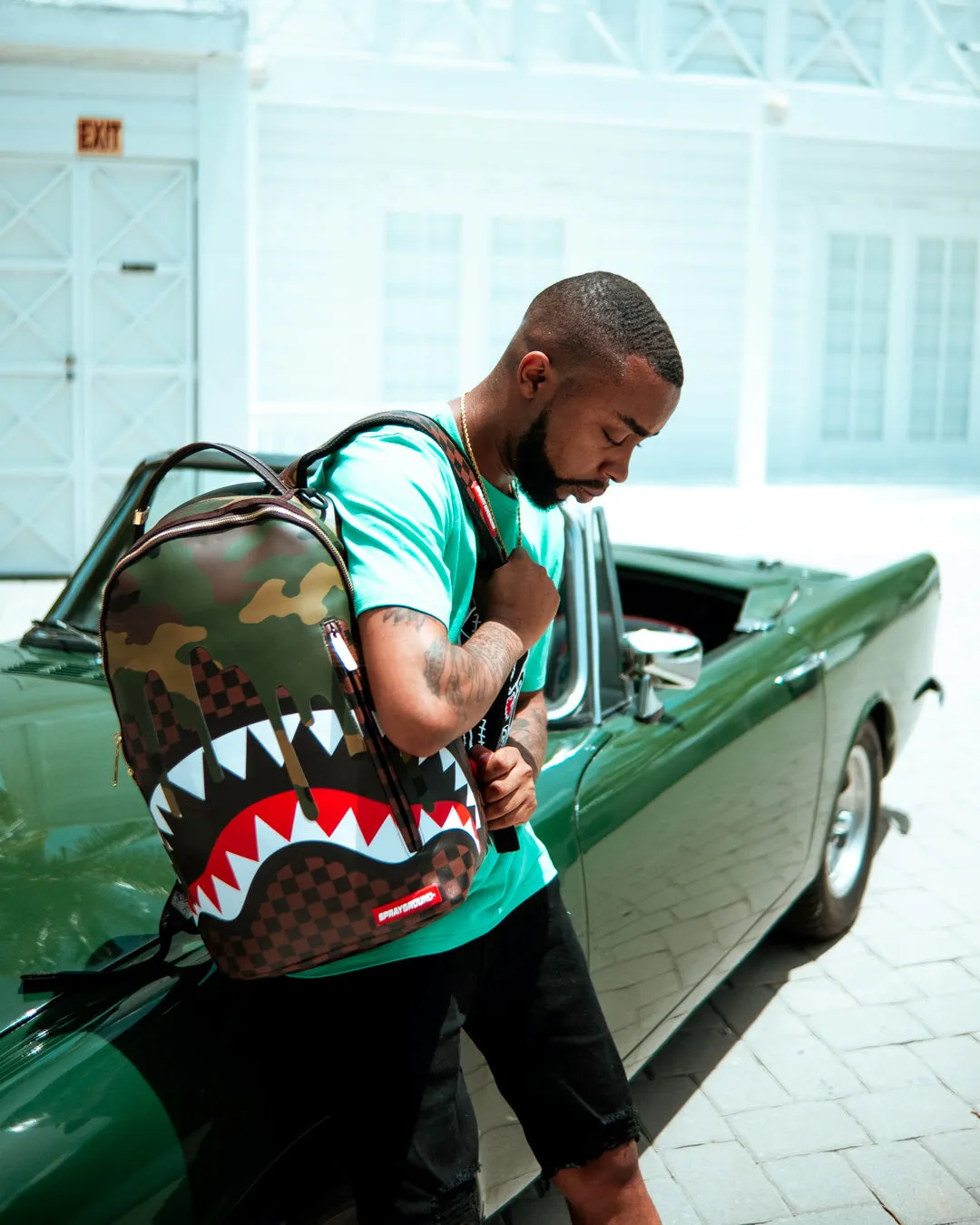 CAMO DRIP SHARKS IN PARIS BACKPACK (DLXV)