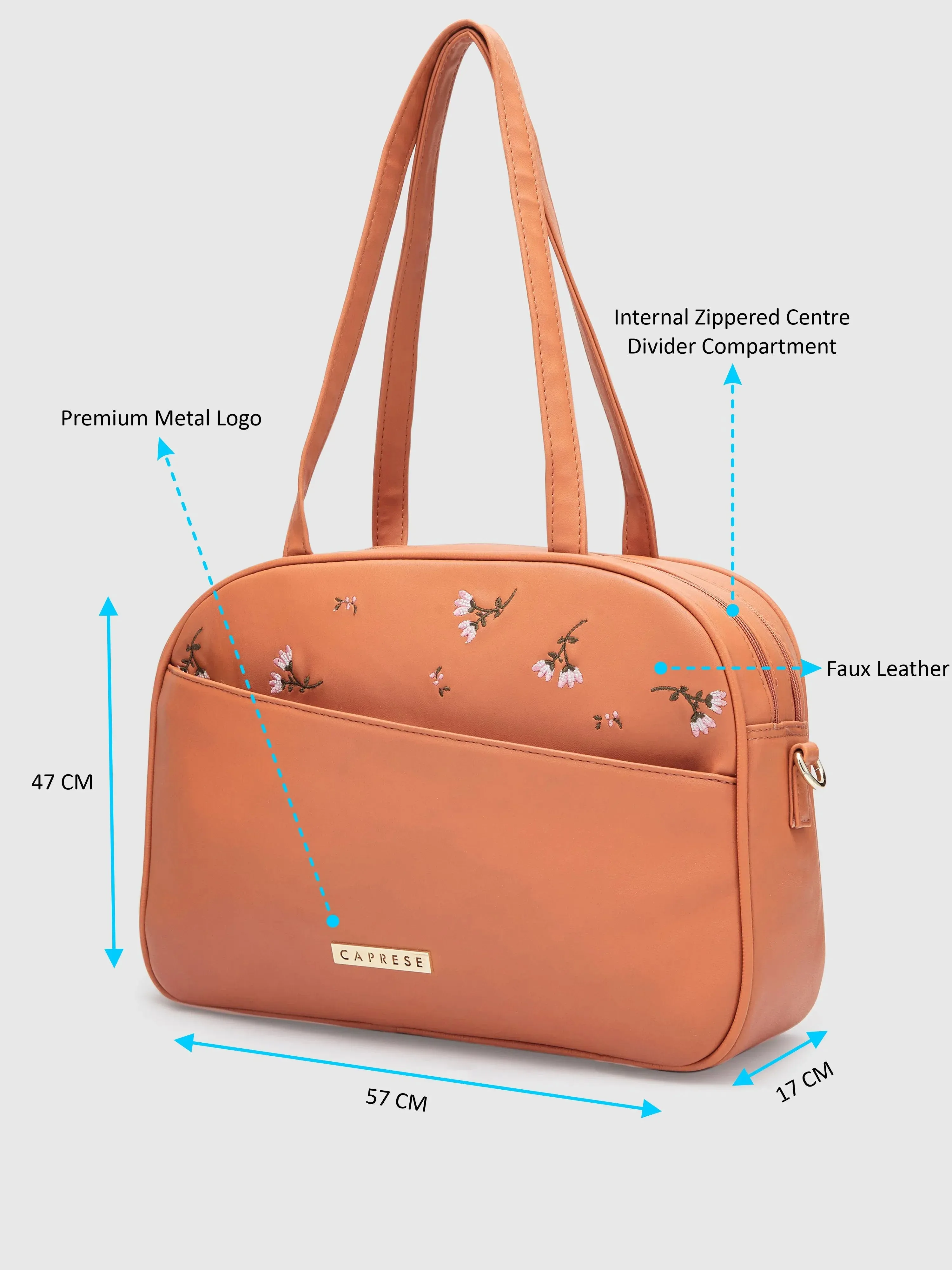 Caprese Adah Satchel Large Tan