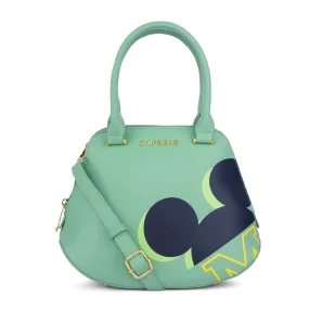 Caprese Disney Inspired Printed Mickey Mouse Collection Satchel Medium Handbag Mint