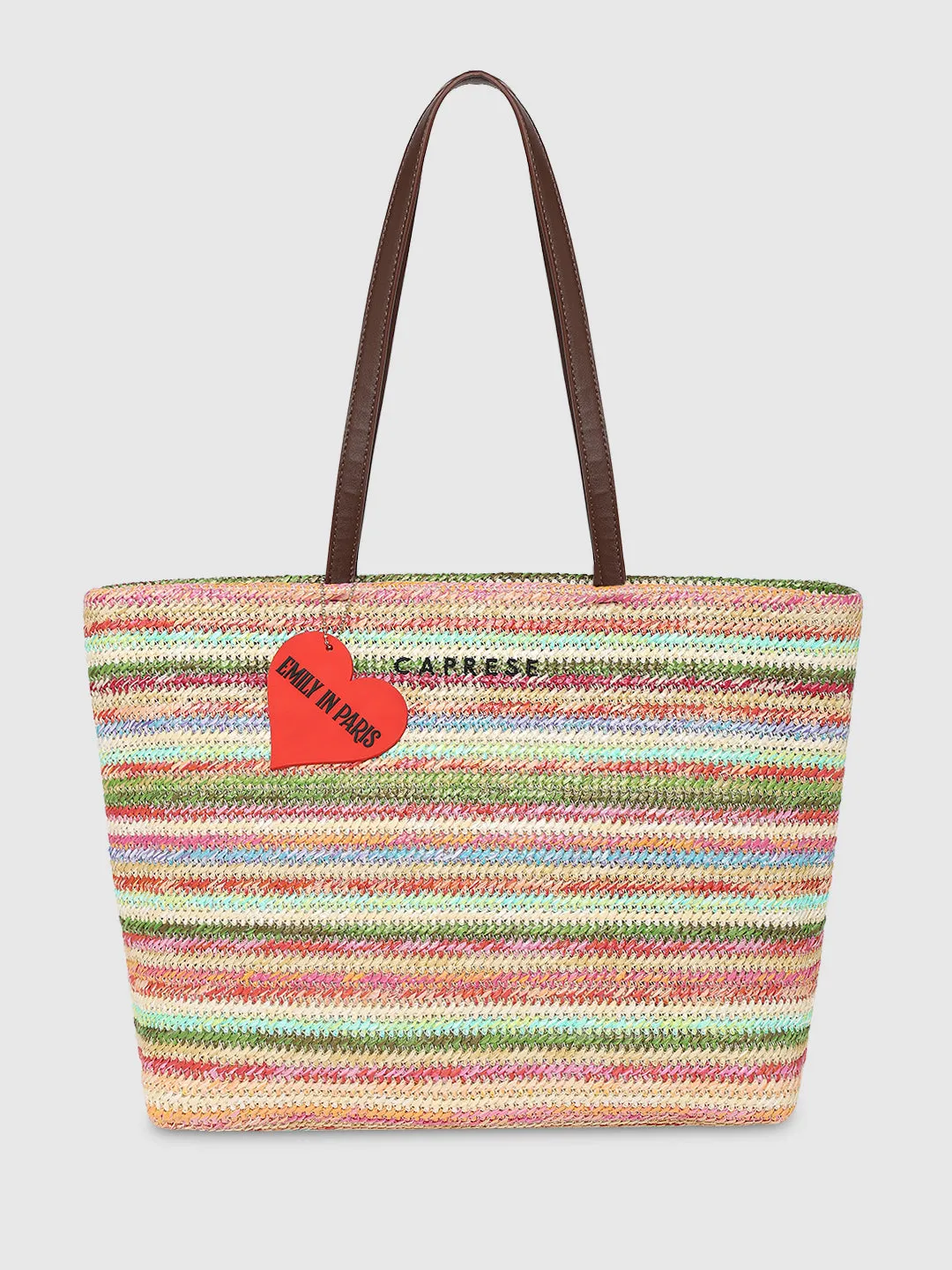 Caprese Emily In Paris Printed Tote Handbag Pastel