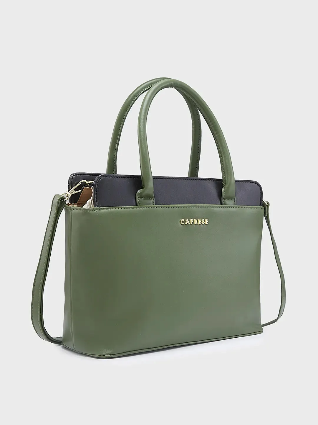 Caprese Lizzy Satchel Medium Solid Women'S Handbag Olive