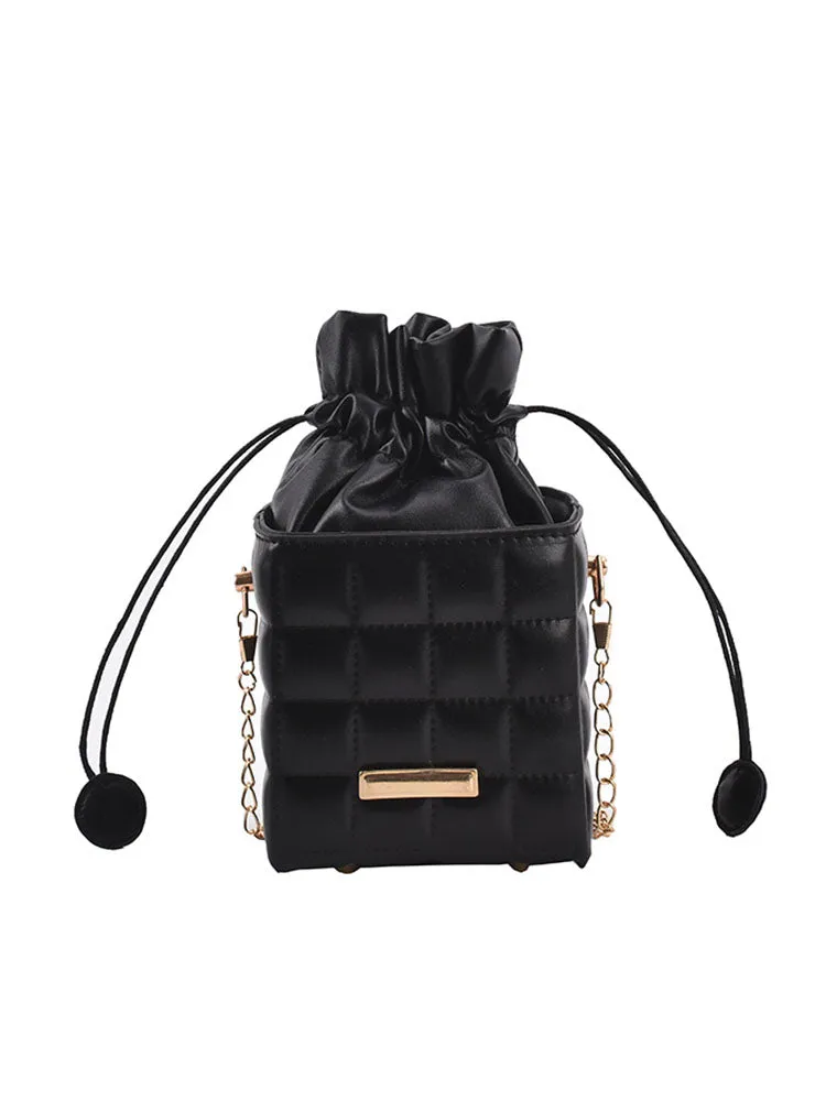 Chain Drawstring Bucket Bag