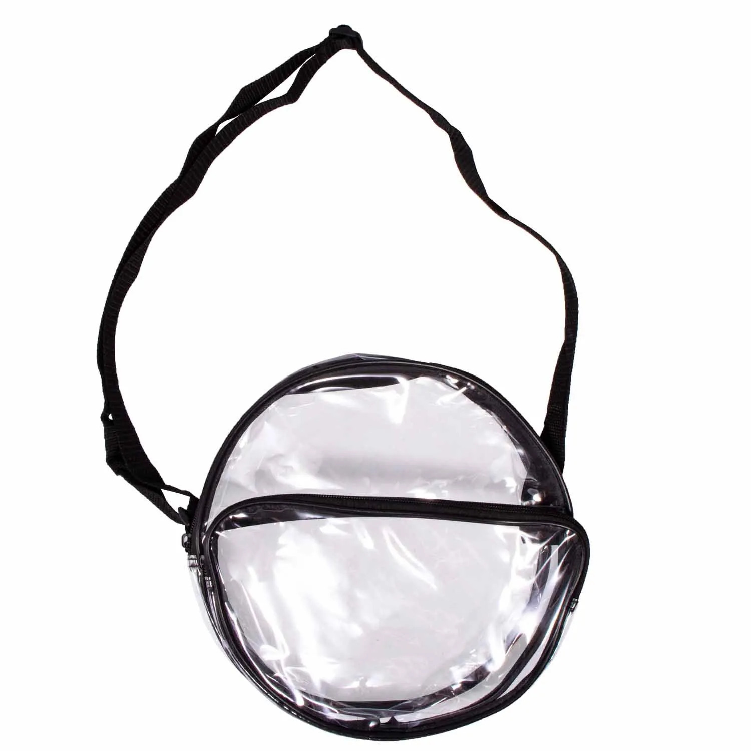 CLEARANCE WHOLESALE 10" CLEAR ROUND CROSSBODY (CASE OF 24 - $2.50 / PIECE) Wholesale Transparent Bag in Assorted Colors SKU: 10-ROUND-24