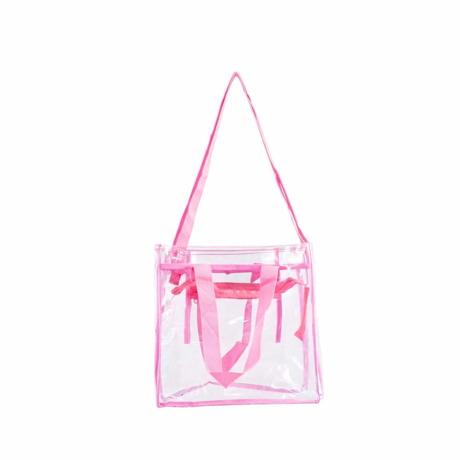 CLEARANCE WHOLESALE CLEAR TOTE BAG (CASE OF 24- $2.50 / PIECE) Wholesale Transparent Tote in Assorted Colors SKU: LGTOTE-24