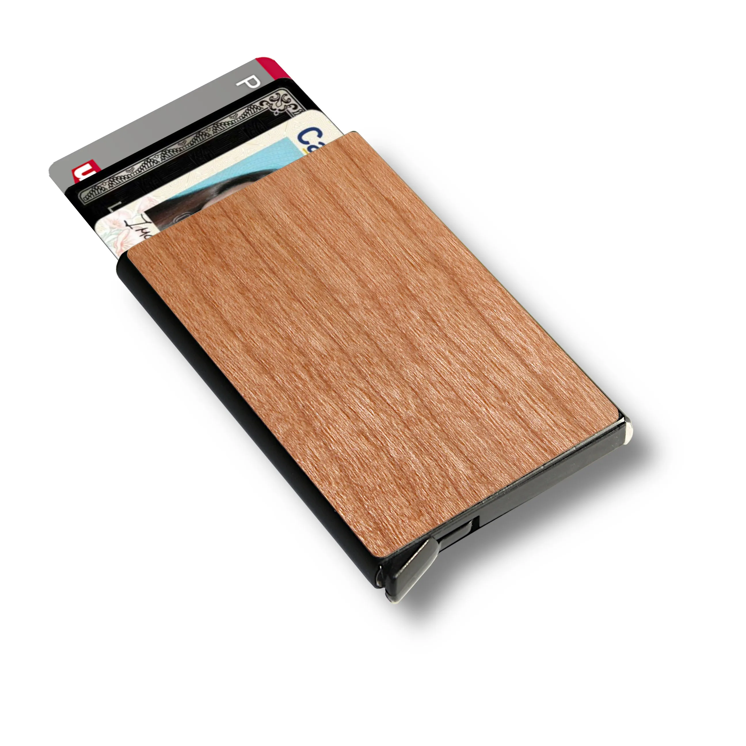 Customizable Slim Wooden RFID Blocking Speed Wallet