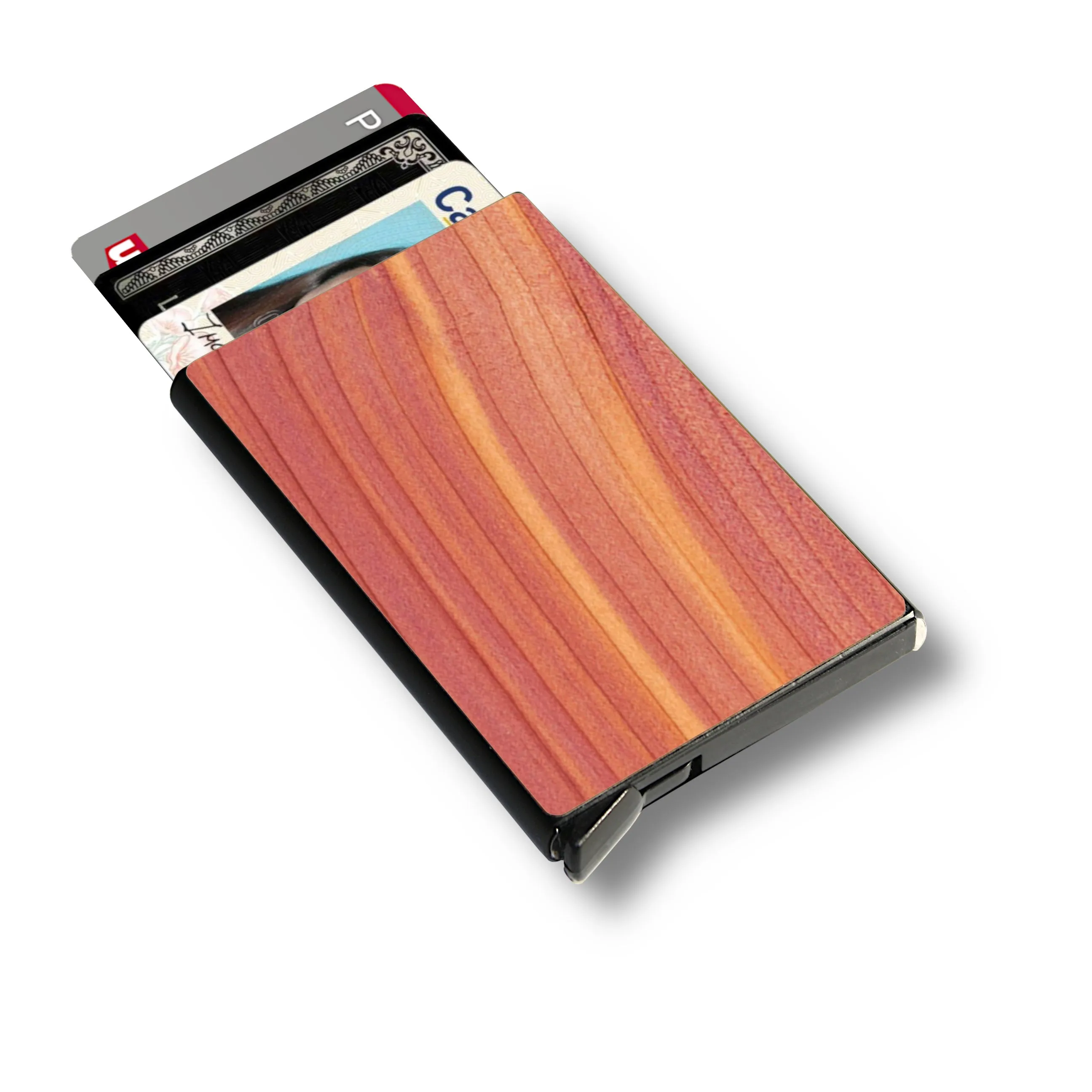 Customizable Slim Wooden RFID Blocking Speed Wallet