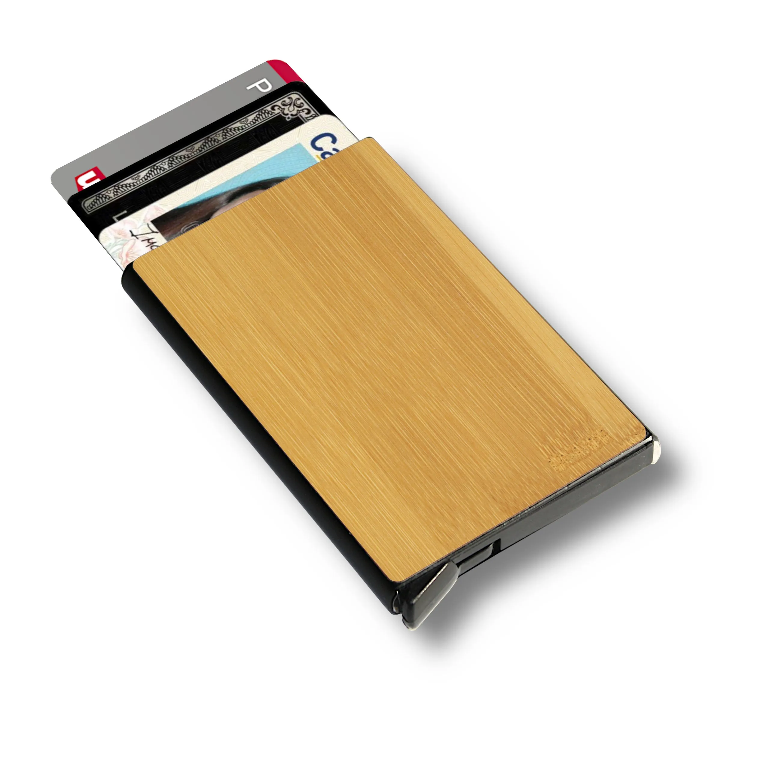 Customizable Slim Wooden RFID Blocking Speed Wallet