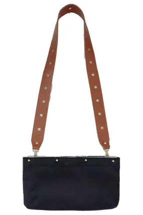 Dark Chestnut Pebble Leather Long Crossbody Bag Strap