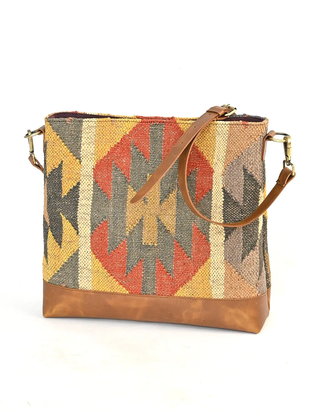 DAVINA - KILIM & LEATHER CROSS BODY SLING BAG