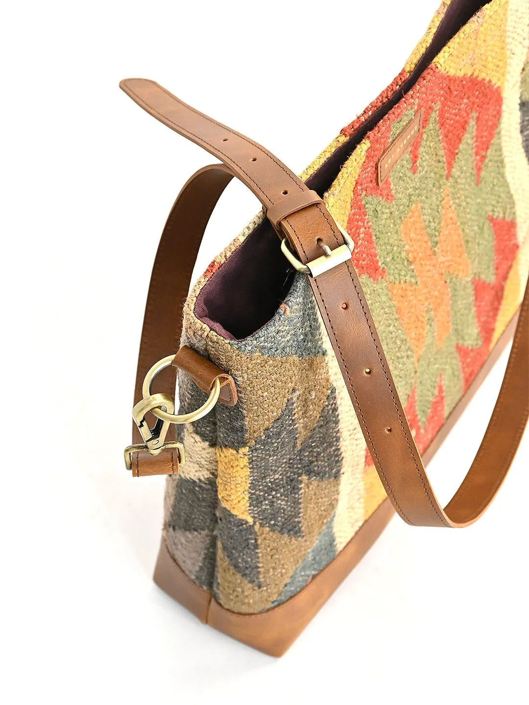 DAVINA - KILIM & LEATHER CROSS BODY SLING BAG