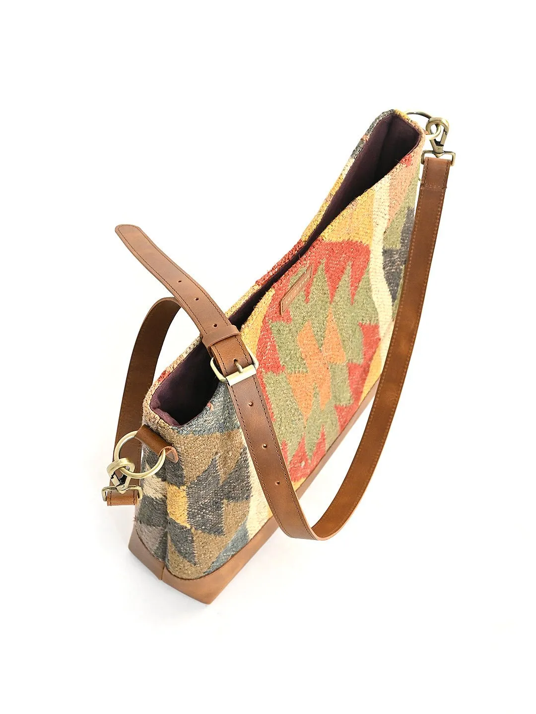 DAVINA - KILIM & LEATHER CROSS BODY SLING BAG