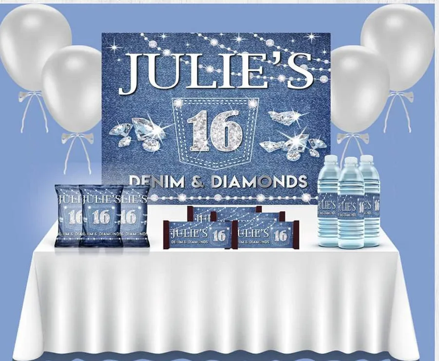 Denim & Diamonds Birthday Theme - FREE SHIPPING