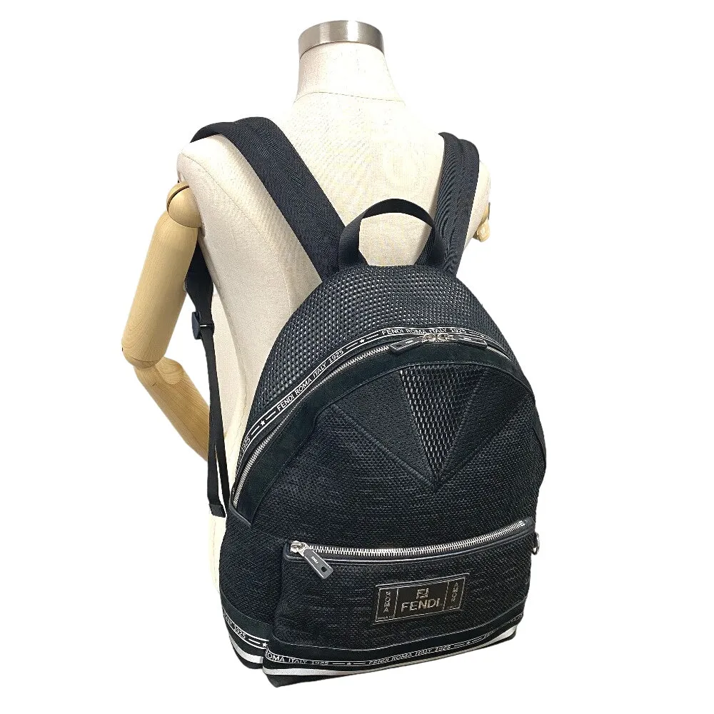 FENDI Backpack 7VZ042 Polyester, Leather black mesh Zucca mens(Unisex) Used