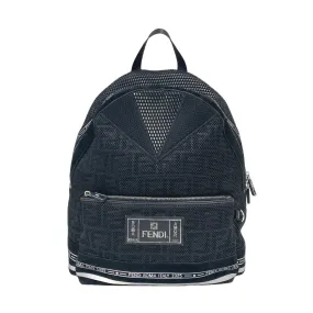 FENDI Backpack 7VZ042 Polyester, Leather black mesh Zucca mens(Unisex) Used