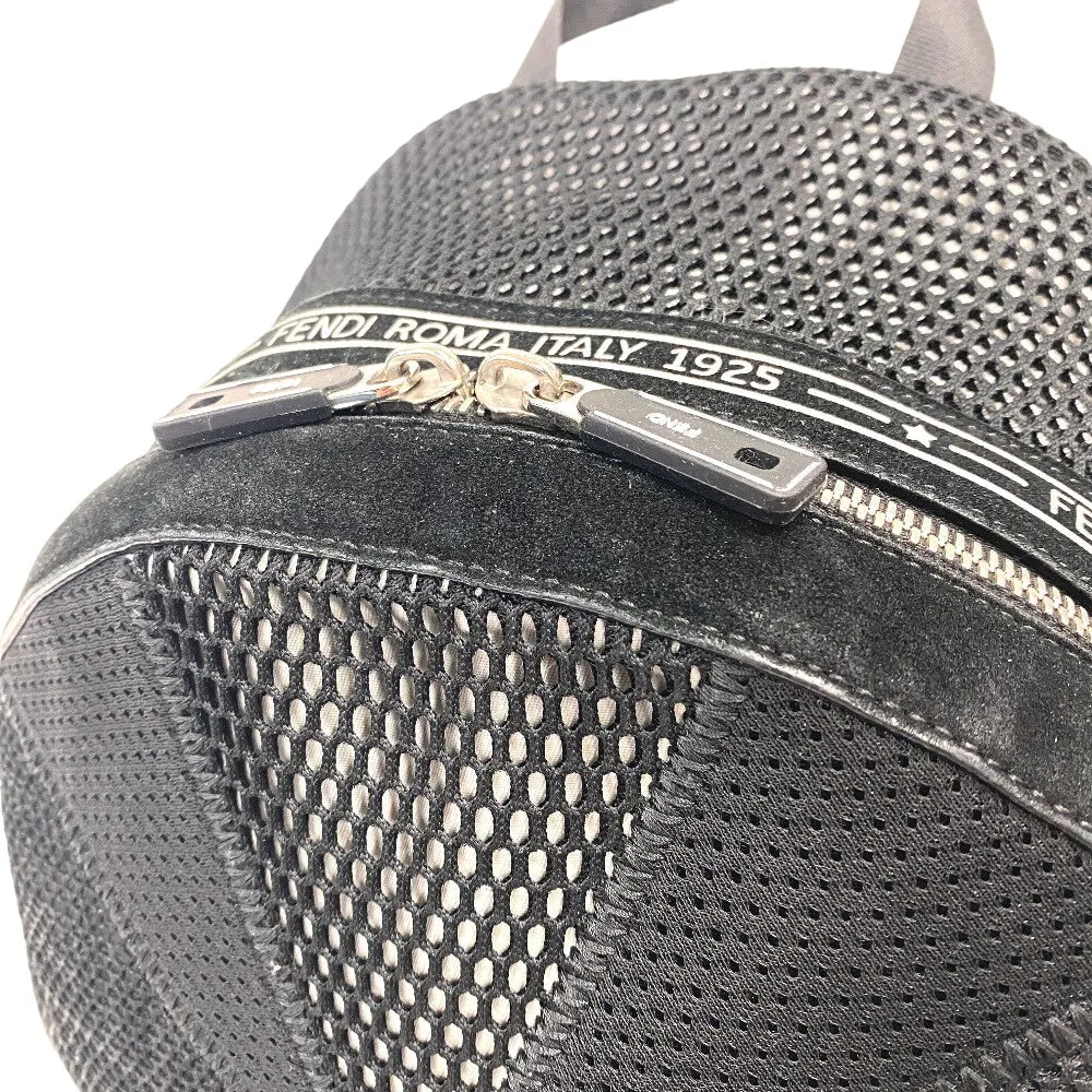 FENDI Backpack 7VZ042 Polyester, Leather black mesh Zucca mens(Unisex) Used