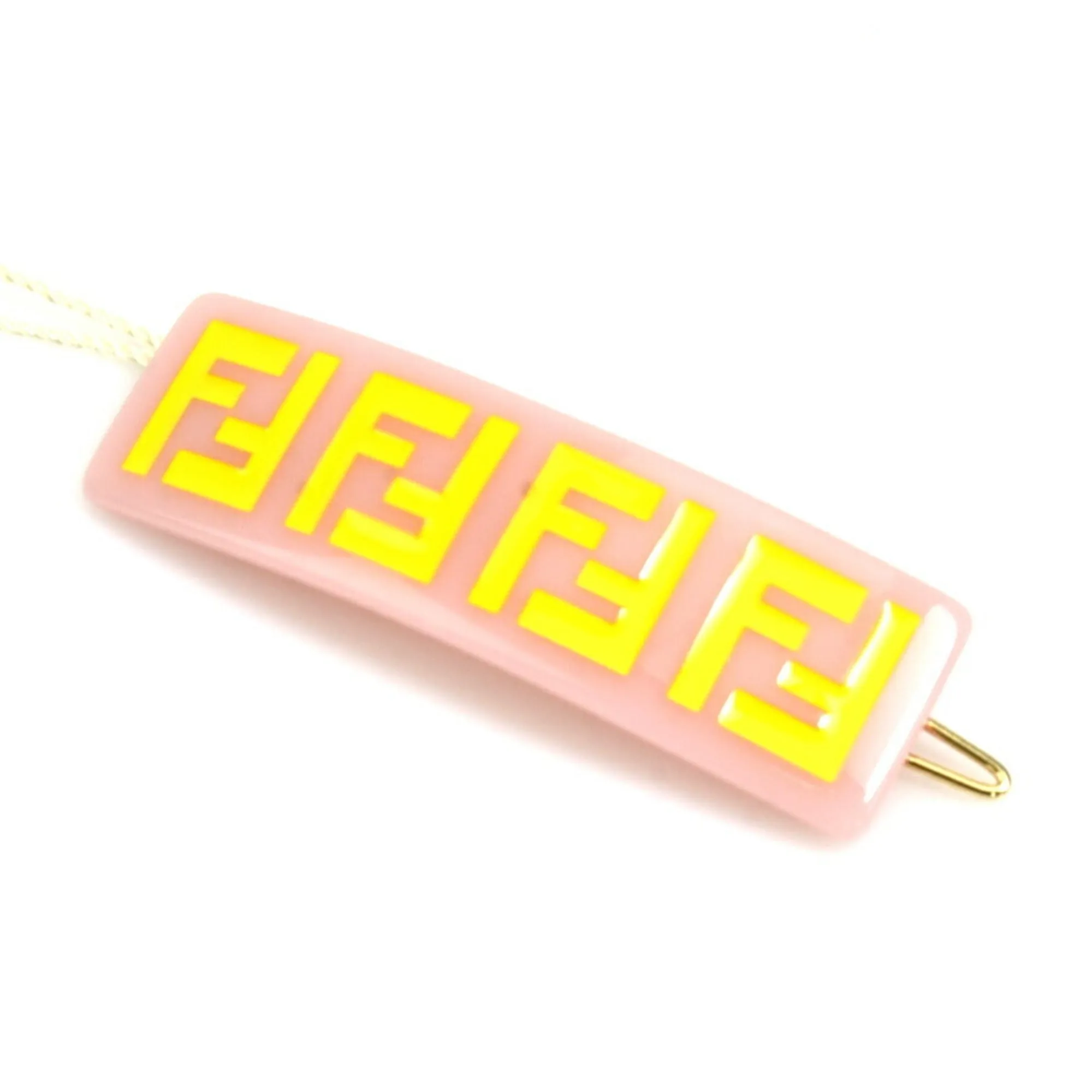 FENDI barrette hairpin plastic pink x yellow kids