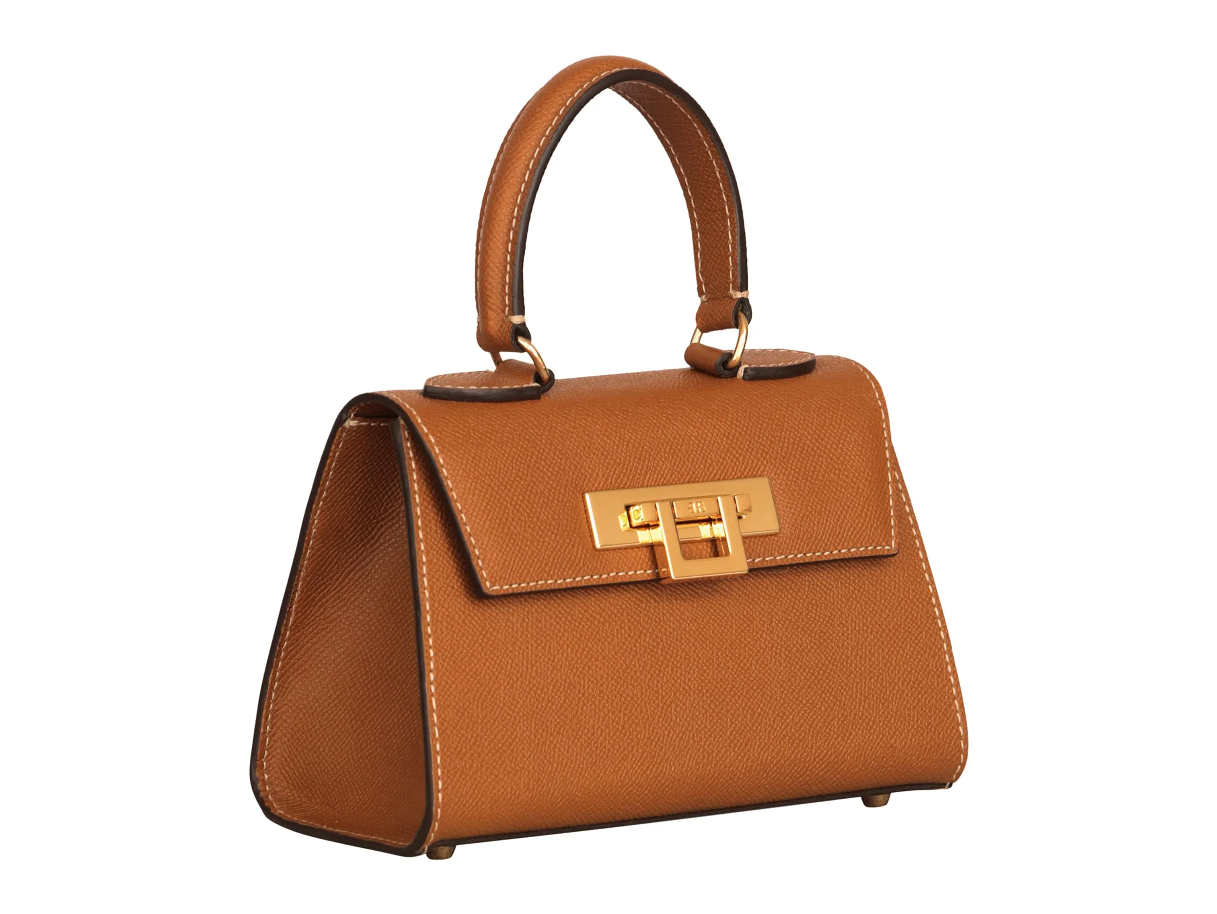 Fonteyn Mignon Dolomite Pebble Print Calf Leather Handbag - Tan