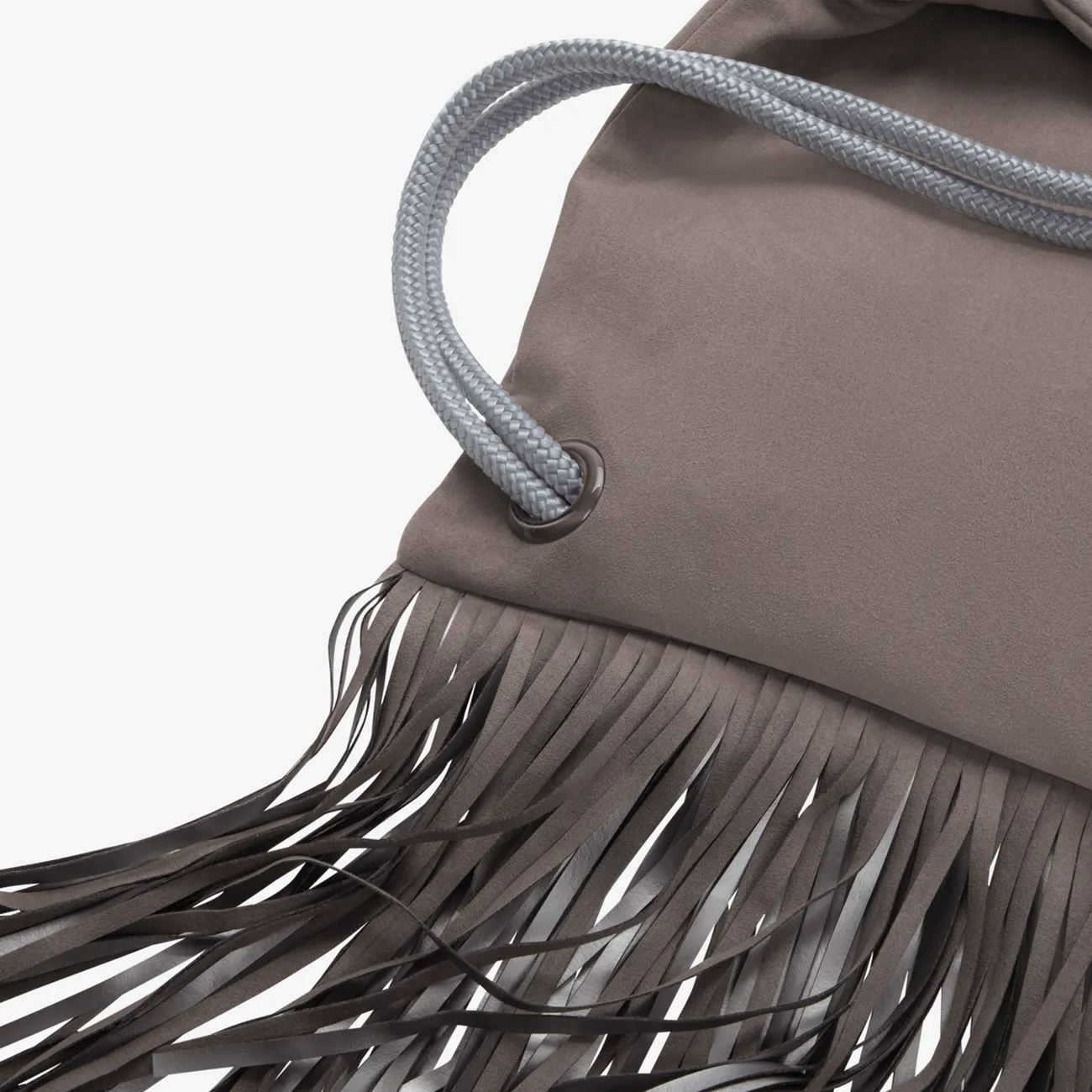 Fringe Backpack "Koala Grey" with silver elements