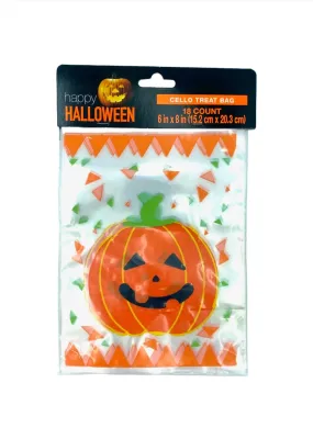 Halloween Cello Treat Bag. 18 bags per pack