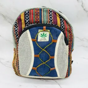 Handmade Eco Friendly  Mini Hemp Back Pack with Embroidery