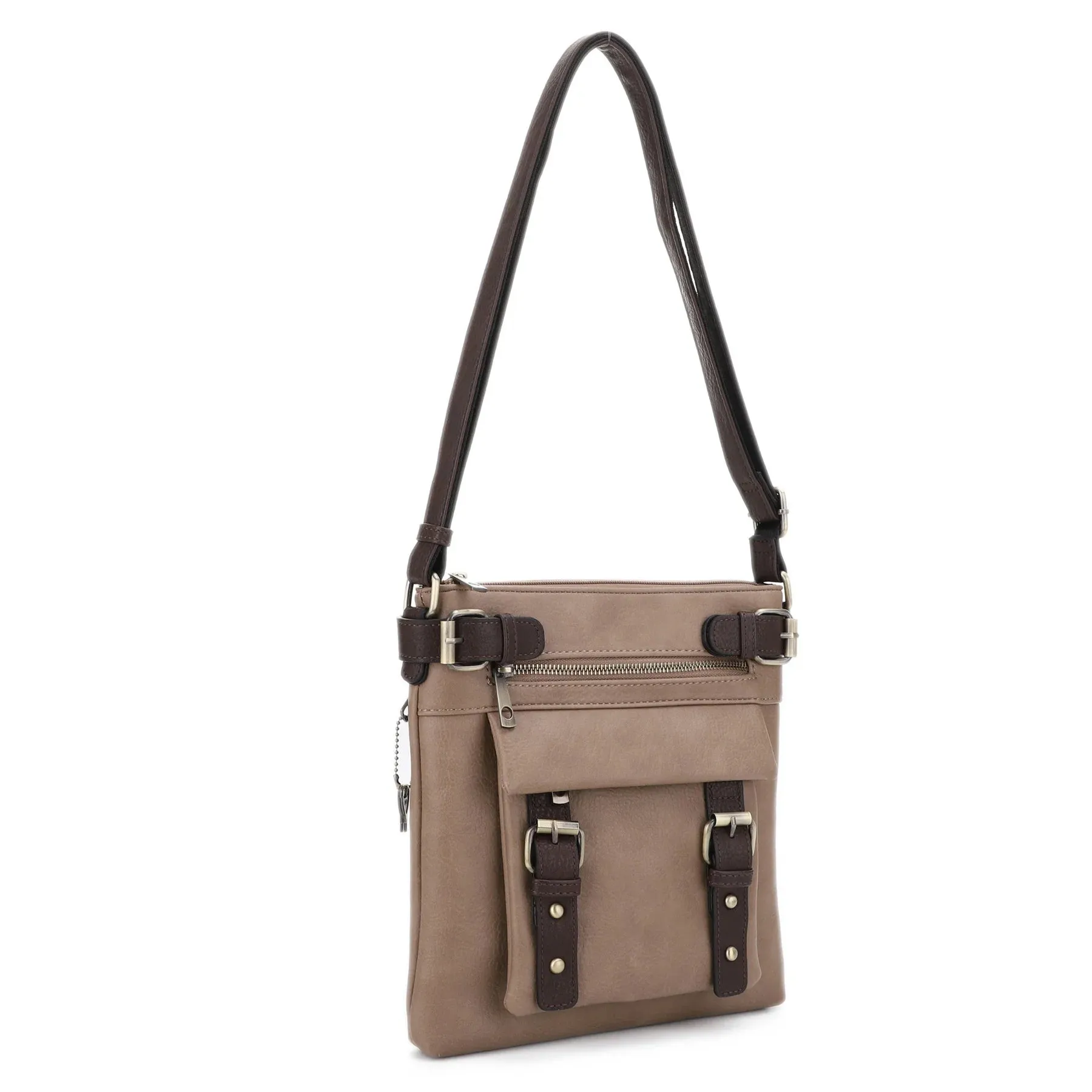 Hanna 2 tone Locking Concealed Carry Lightweight Crossbody Purse