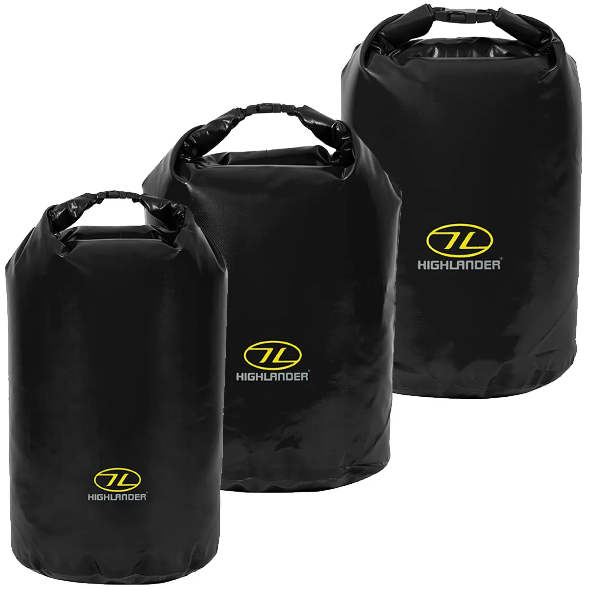 Highlander Black PVC Waterproof Dry Bag 16-44L