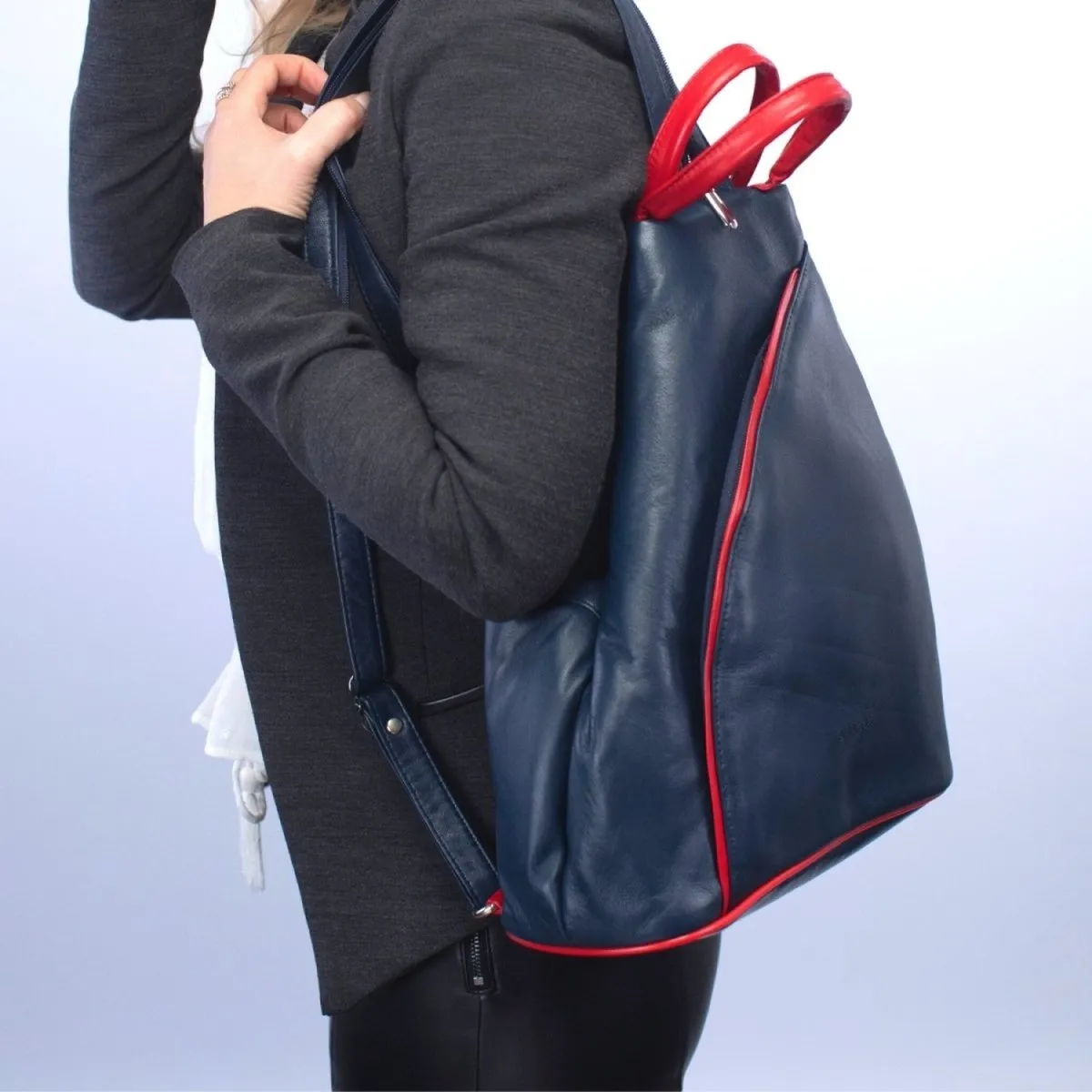 Hove Two Colour Soft Leather Backpack