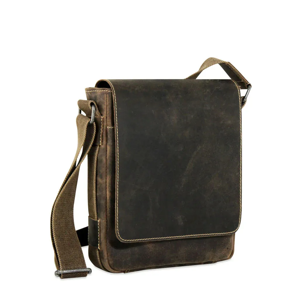 Jack Georges Arizona Crossbody Messeger Bag in Distressed Leather A4542