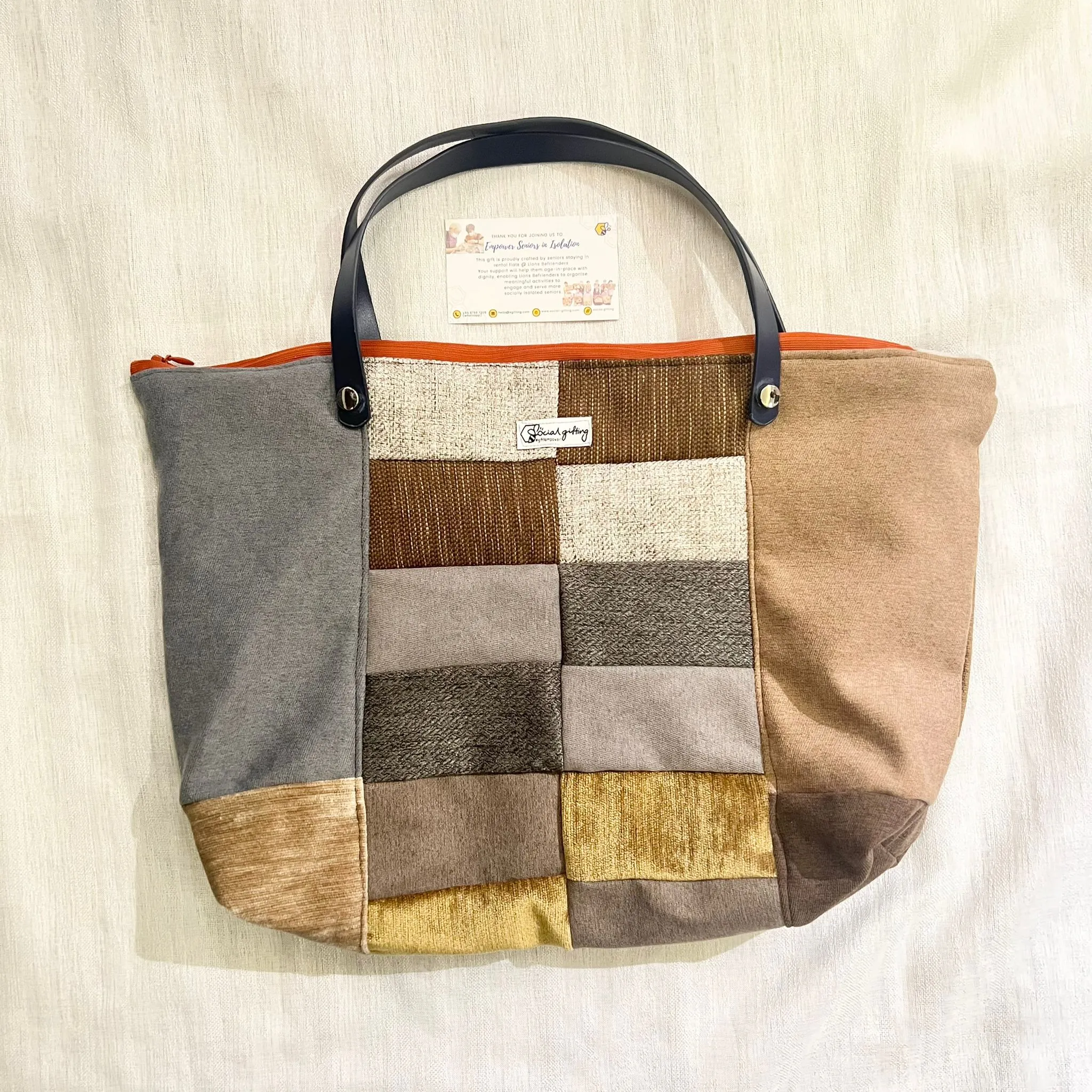 Lined Patchwork Shoulder Bags