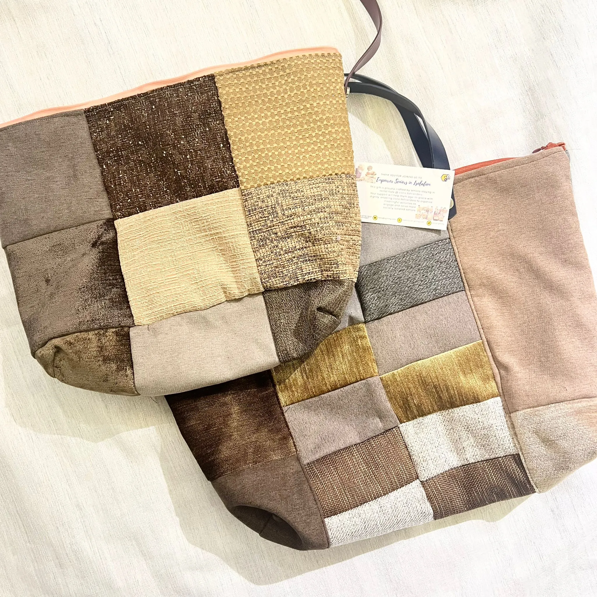 Lined Patchwork Shoulder Bags