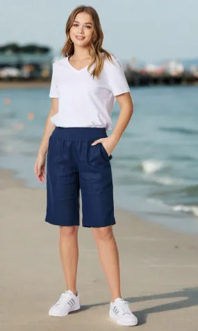 Linen Short Jersey Waist Marine