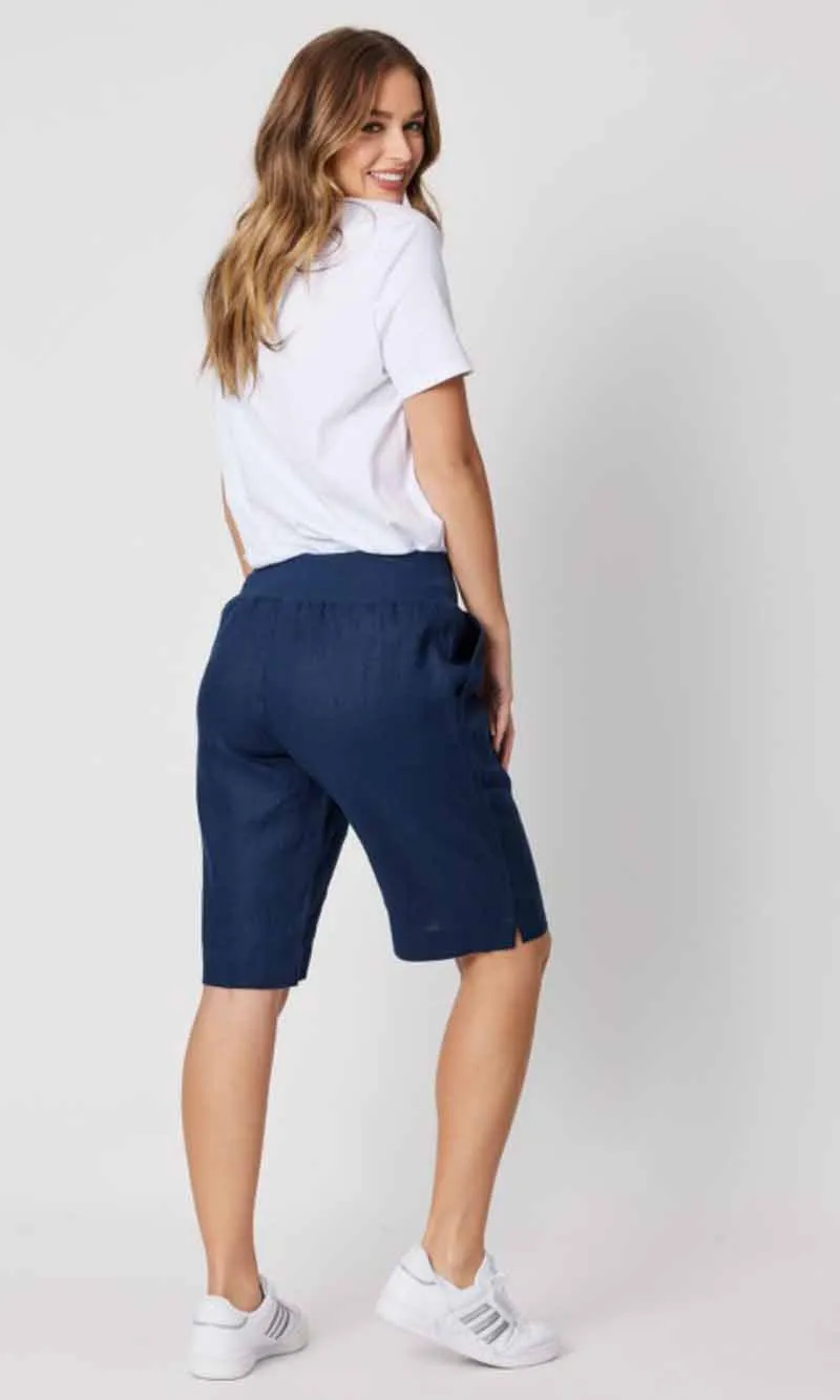 Linen Short Jersey Waist Marine