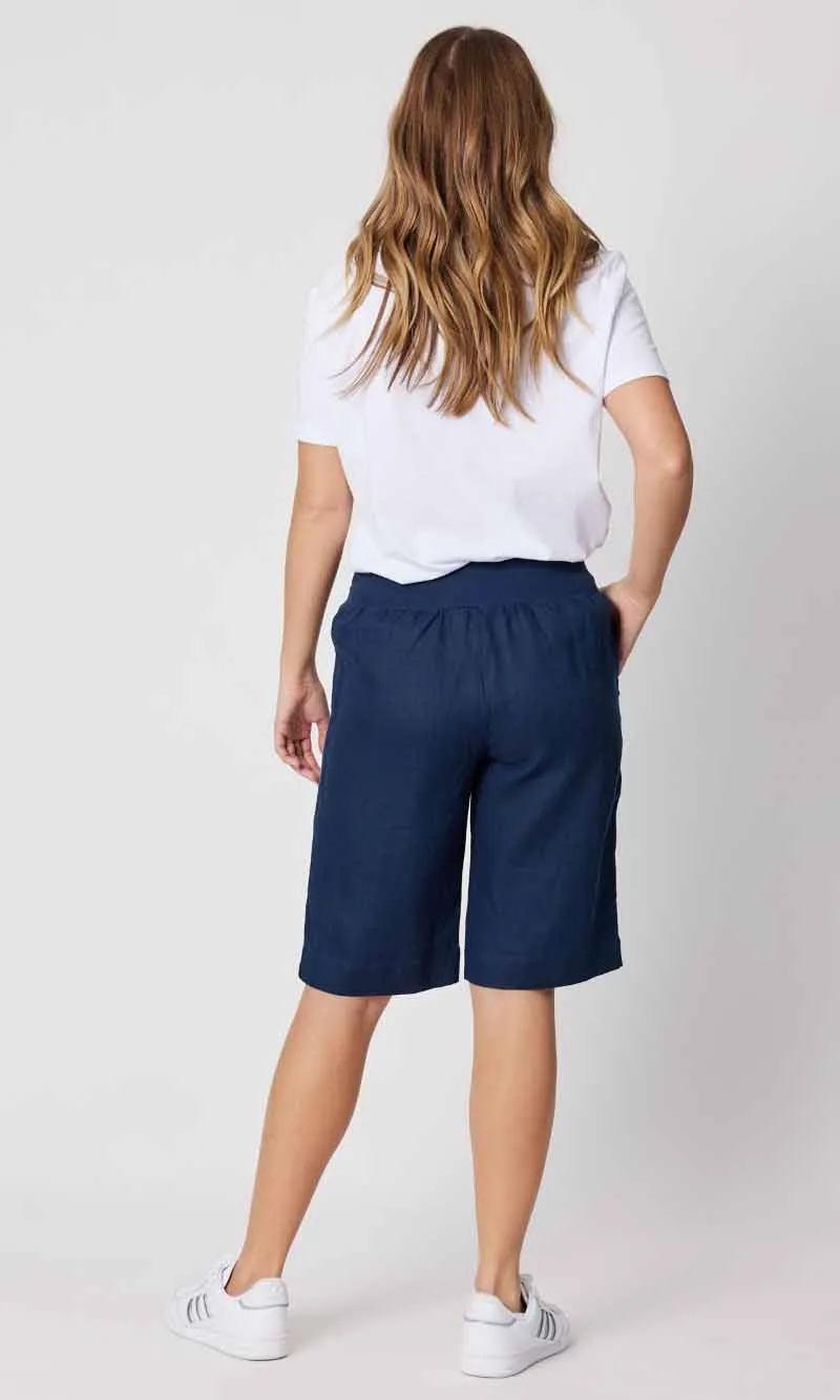 Linen Short Jersey Waist Marine