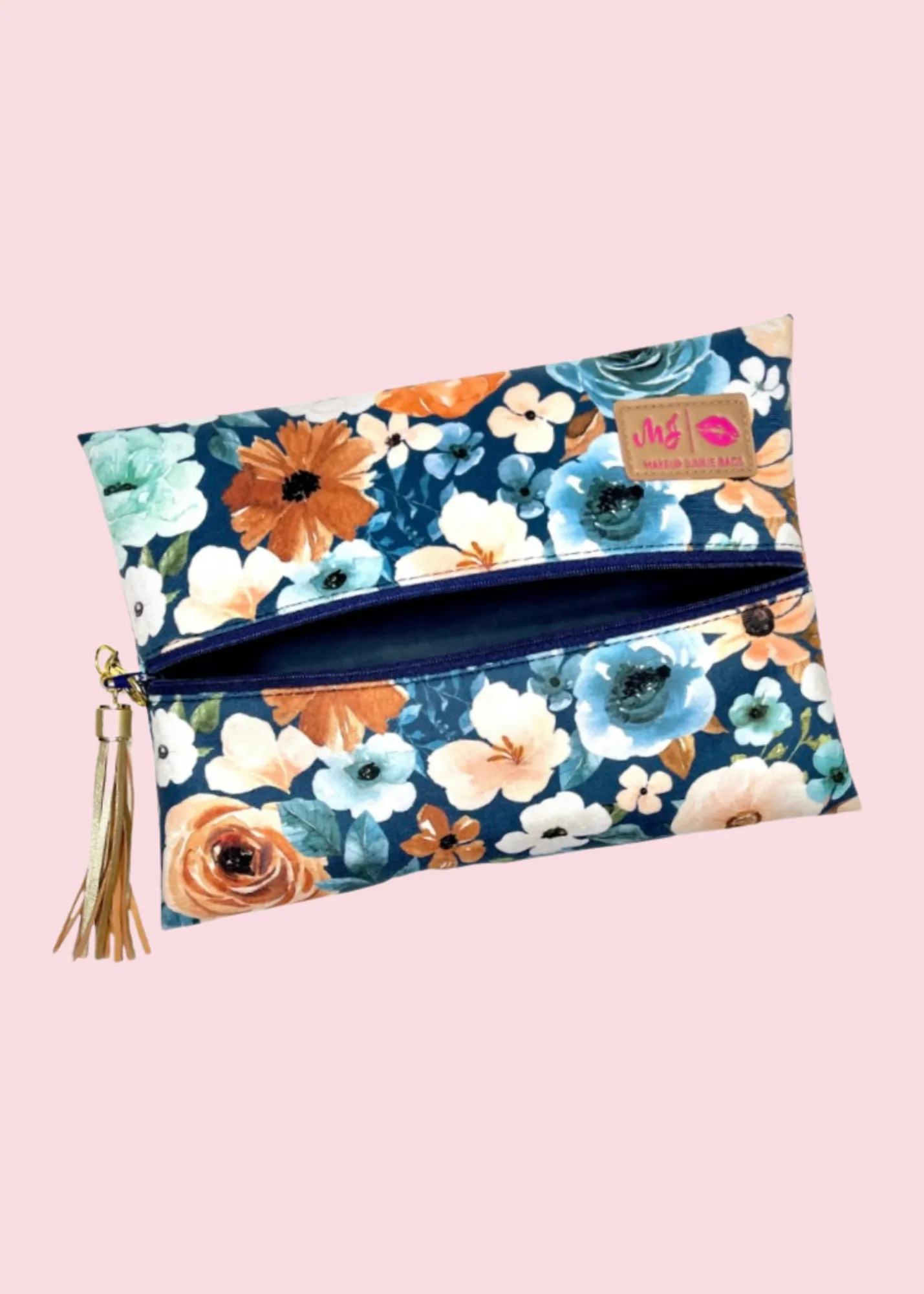 Makeup Junkie Bags - Blue Garden Flat Lay [Pre-Order]