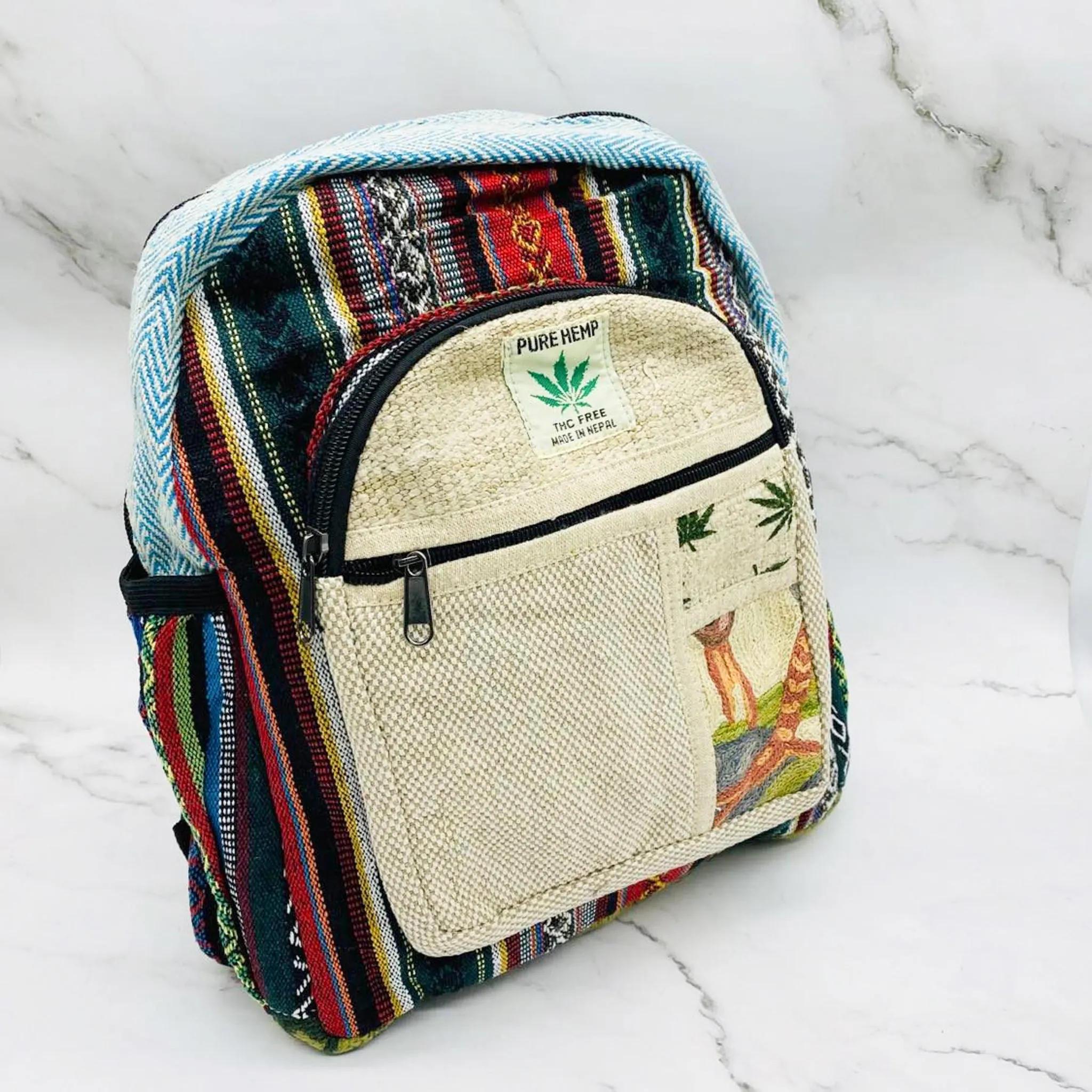 Medium Hemp Back Pack, Unisex Vegan Bags, Ecofriendly Back Pack, Festival Bags