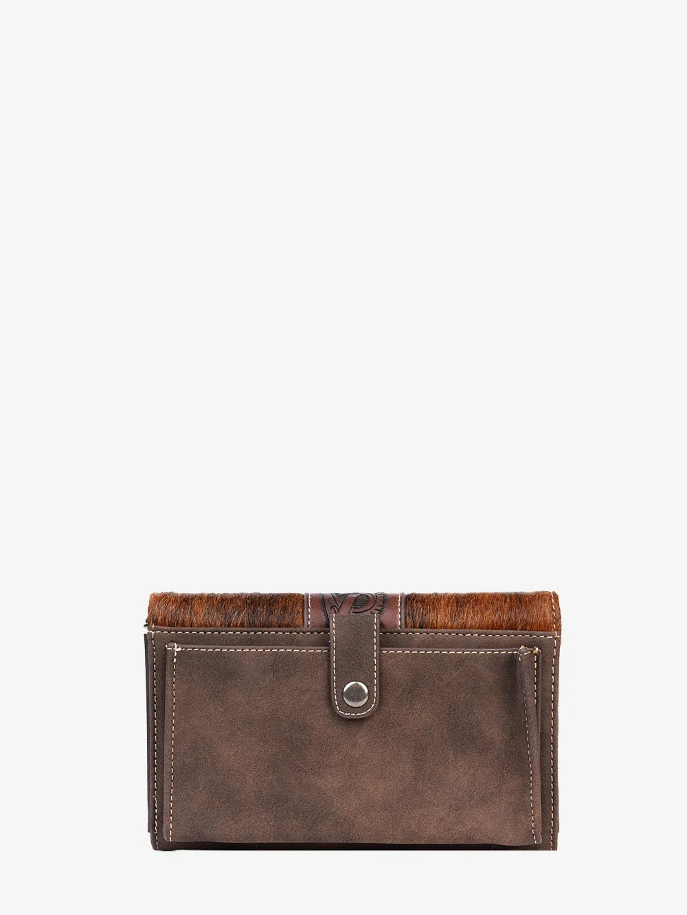 Montana West Hair-on Cowhide Concho Crossbody Wallet