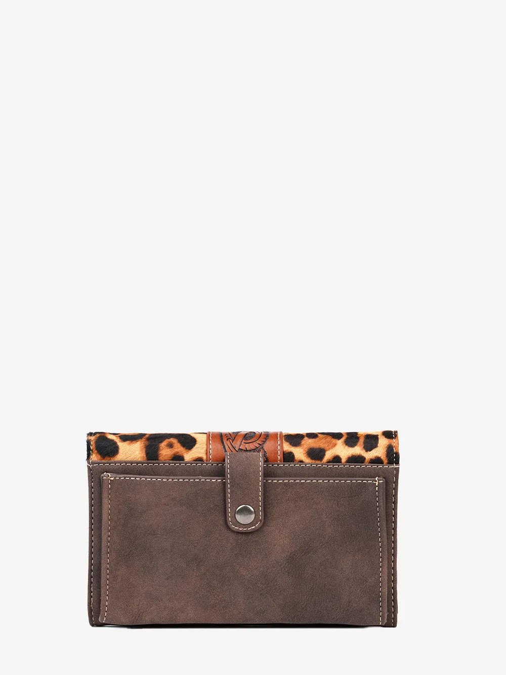 Montana West Hair-on Cowhide Concho Crossbody Wallet