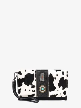 Montana West Hair-on Cowhide Concho Crossbody Wallet