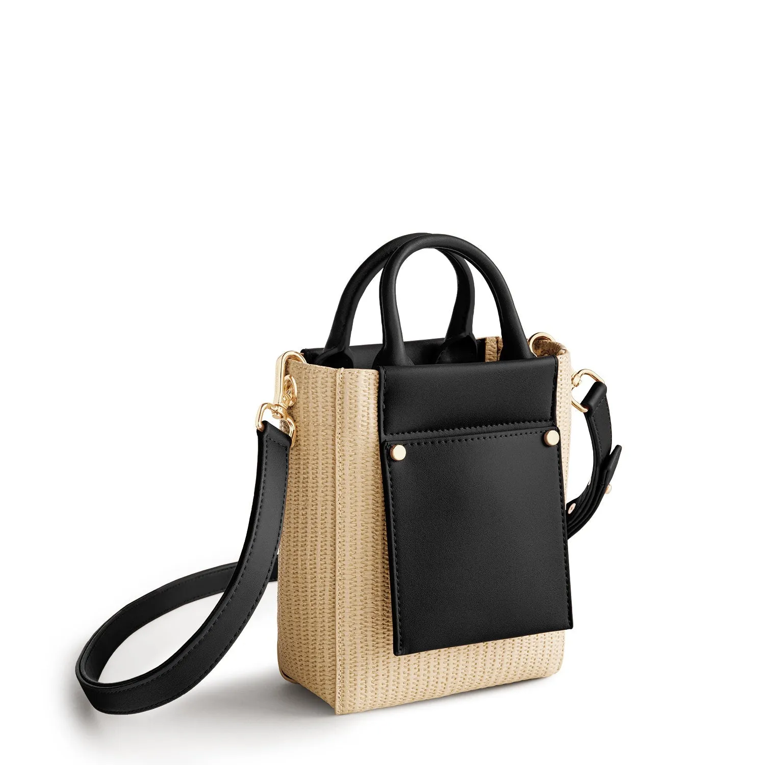 Nicola Mini Tote Woven - Black