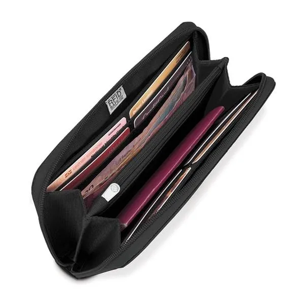 RFID-Blocking Pacsafe RFIDsafe LX250 Travel Wallet with Secure Zipper Closure - Ultimate Protection for Your Cards and Travel Essentials