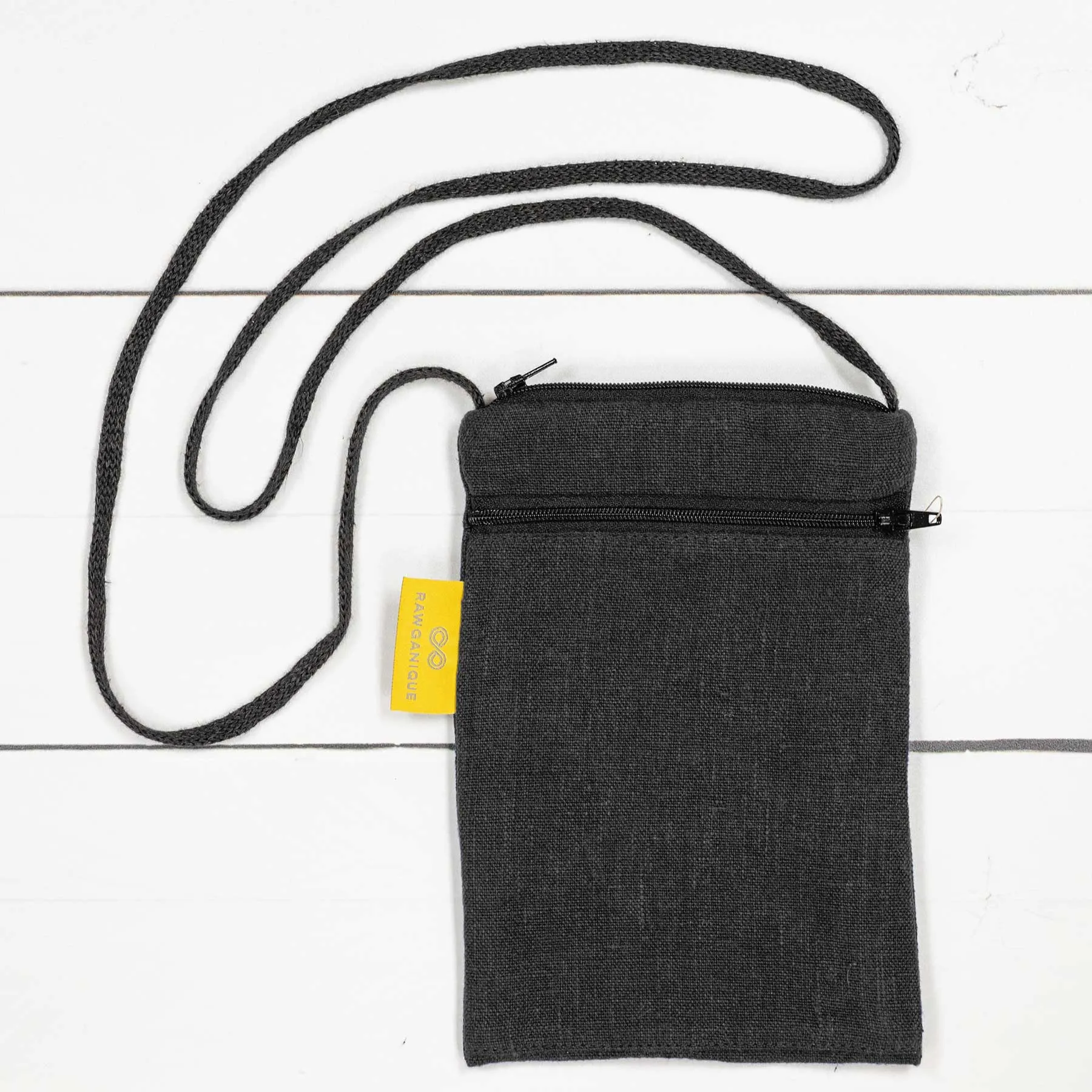 PHUKET 100% Organic Hemp Phone & Passport Pouch Bag With Shoulder Straps (Plastic-free)